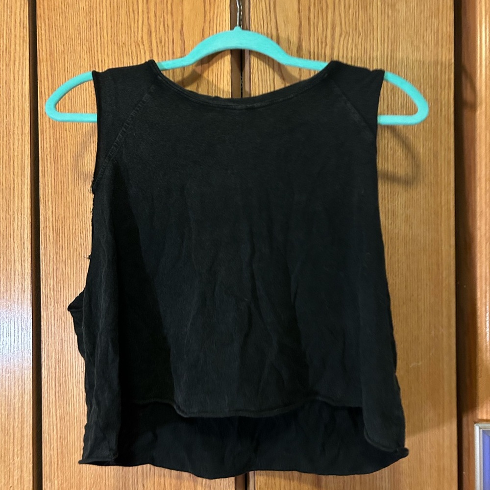 Wild Fable Black Boxy Crop Muscle Tee